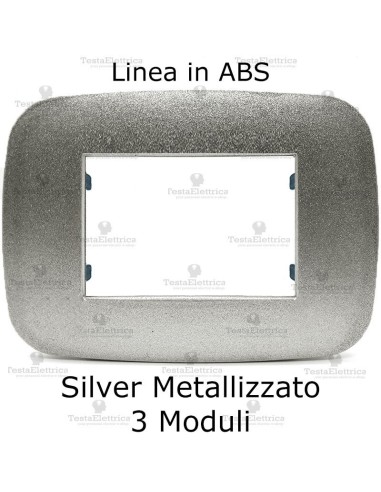 Placca Silver Metallizzato compatibile con serie Bticino LivingLight