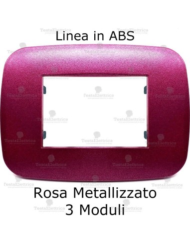 Placca Rosa  metallizzato compatibile con serie Bticino LivingLight