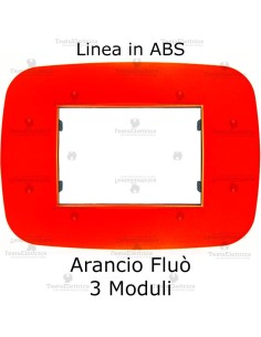Placca Arancione Fluò 3,4 e 7 moduli in ABS compatibile con serie Bticino LivingLight