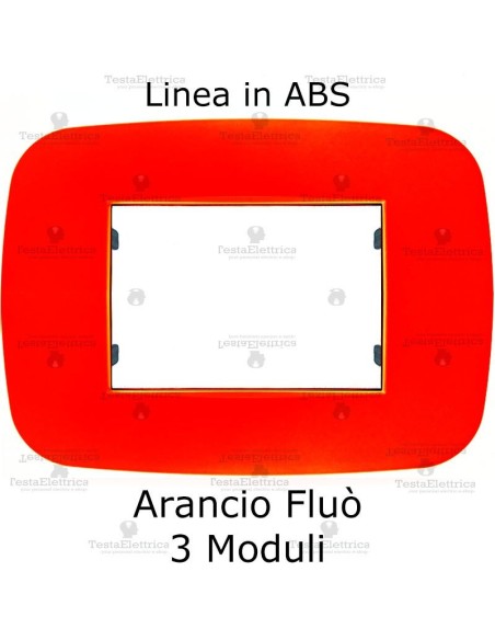 Placca Arancione Fluò 3,4 e 7 moduli in ABS compatibile con serie Bticino LivingLight