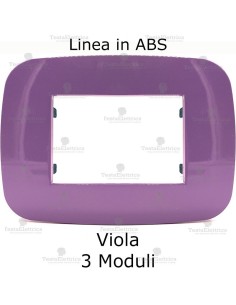 Placca Viola 3,4 e 7 moduli in ABS compatibile con serie Bticino LivingLight