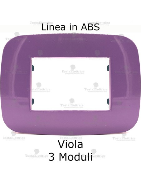 Placca Viola 3,4 e 7 moduli in ABS compatibile con serie Bticino LivingLight