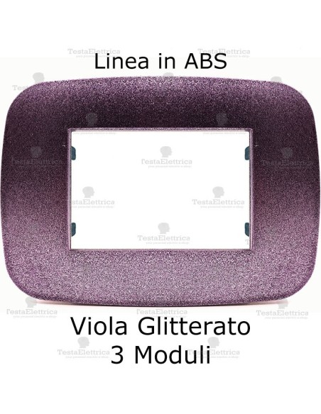 placca linea BIG Viola Glitterato compatibile bticino living light