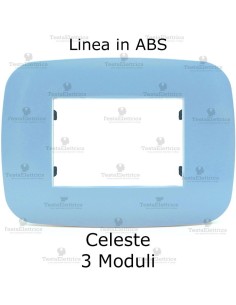 Placca Celeste 3,4 e 7 moduli in ABS compatibile con serie Bticino LivingLight