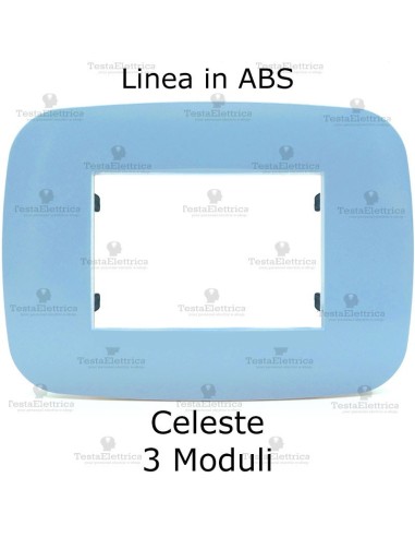 Placca Celeste 3,4 e 7 moduli in ABS compatibile con serie Bticino LivingLight