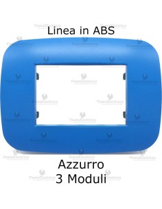 Placca Azzurra 3,4 e 7 moduli in ABS compatibile con serie Bticino LivingLight