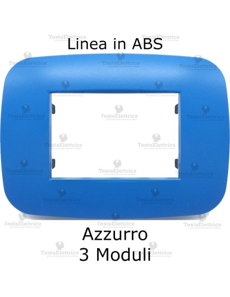 Placca Azzurra 3,4 e 7 moduli in ABS compatibile con serie Bticino LivingLight