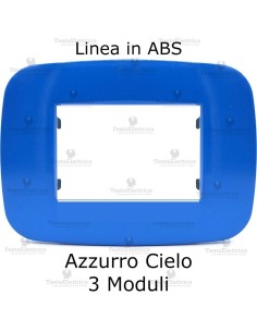 Placca Azzurro Cielo 3,4 e 7 moduli in ABS compatibile con serie Bticino LivingLight