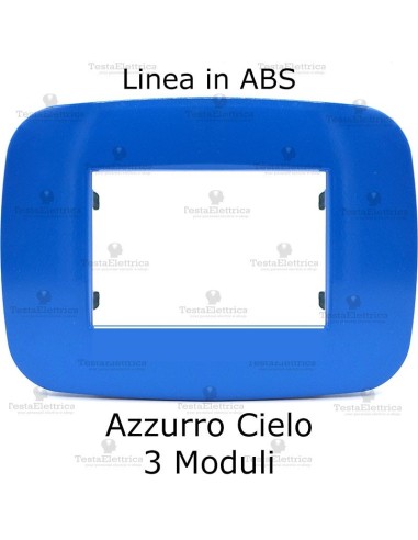 Placca Azzurro Cielo 3,4 e 7 moduli in ABS compatibile con serie Bticino LivingLight