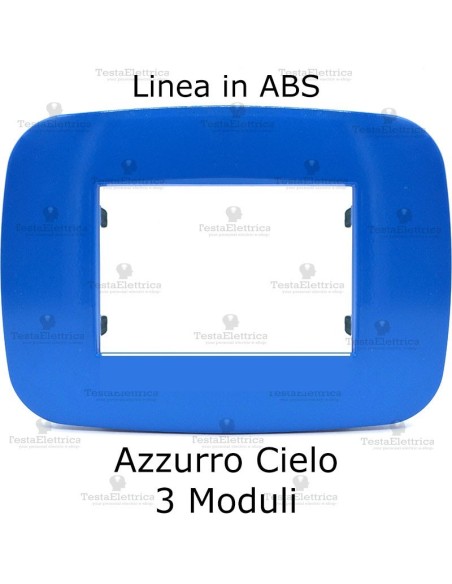 Placca Azzurro Cielo 3,4 e 7 moduli in ABS compatibile con serie Bticino LivingLight