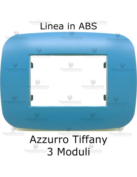 Placca Azzurro Tiffany 3,4 e 7 moduli in ABS compatibile con serie Bticino LivingLight