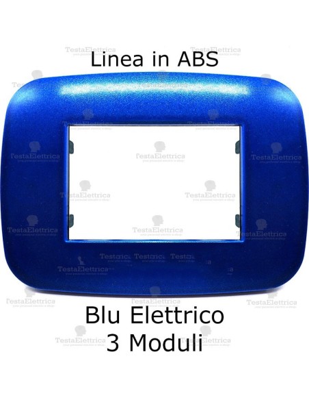 Placca Blu Elettrico 3,4 e 7 moduli in ABS compatibile con serie Bticino LivingLight