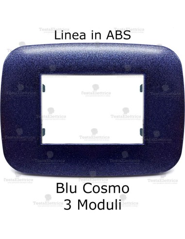 Placca Blu Cosmo 3,4 e 7 moduli in ABS compatibile con serie Bticino LivingLight