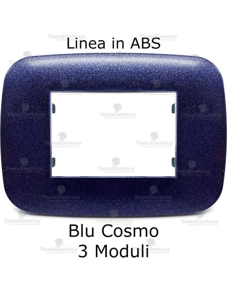 Placca Blu Cosmo 3,4 e 7 moduli in ABS compatibile con serie Bticino LivingLight