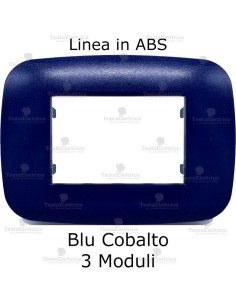 Placca Blu Cobalto 3,4 e 7 moduli in ABS compatibile con serie Bticino LivingLight
