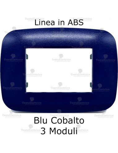Placca Blu Cobalto 3,4 e 7 moduli in ABS compatibile con serie Bticino LivingLight