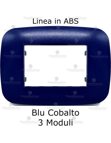 Placca Blu Cobalto 3,4 e 7 moduli in ABS compatibile con serie Bticino LivingLight