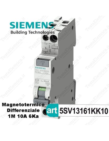 Interruttore Magnetotermico Differenziale 1M 10A  220V Siemens