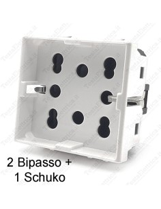 Presa schuko + bipasso compatibile matix sandasdon sd61600