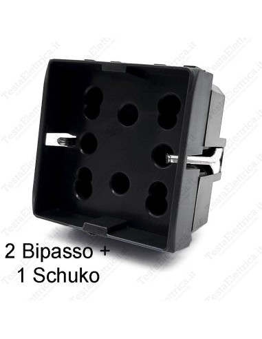 Presa schuko + bipasso compatibile living sandasdon sd81600