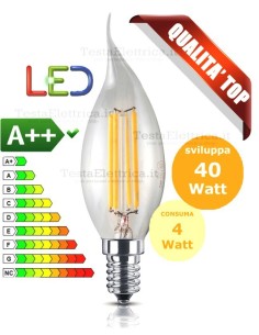 Lampadina a Wireled  colpo di vento 4 Watt E14 trasparente Fsl 2