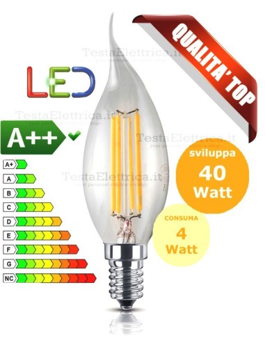 Lampadina a Wireled  colpo di vento 4 Watt E14 trasparente Fsl