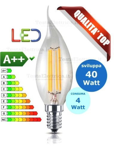 Lampadina a Wireled  colpo di vento 4 Watt E14 trasparente Fsl