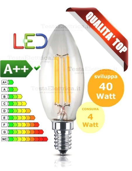 Lampadina a Wireled  oliva 4 Watt E14 trasparente Fsl