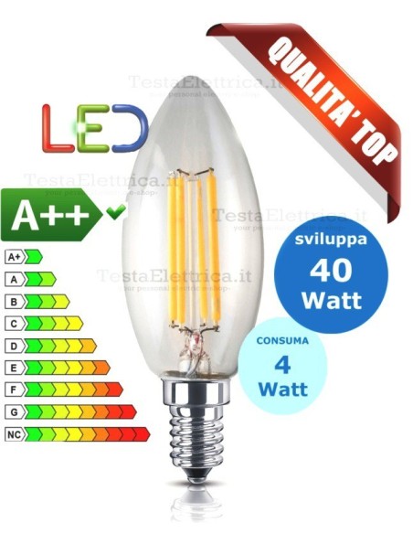 Lampadina a Wireled  oliva 4 Watt E14 trasparente Fsl