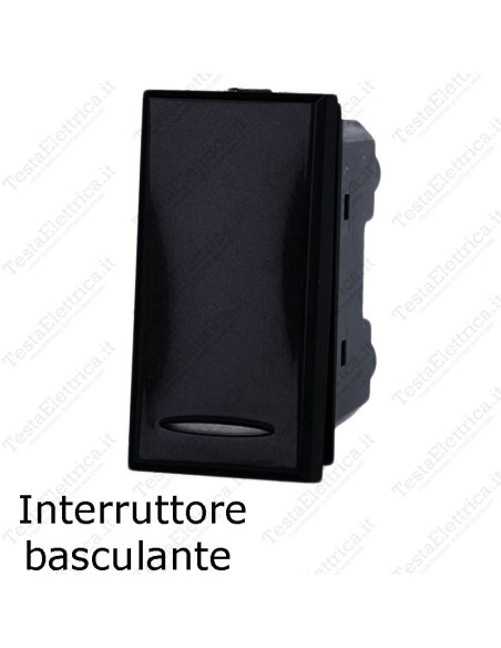 Interruttore basculante antracite compatibile con serie Bticino Axolute