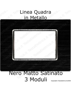 Placca nera compatibile bticino AXOLUTE in metallo linea quadra
