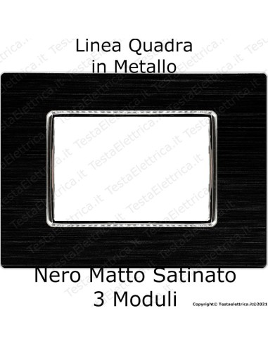 Placca nera compatibile bticino AXOLUTE in metallo linea quadra