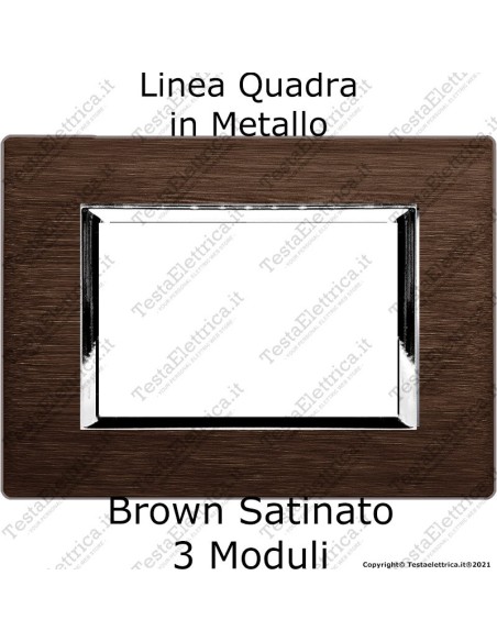 Placca Marrone in metallo compatibile bticino living