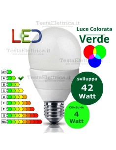 Lampadina a led  goccia 4 Watt E27 Verde