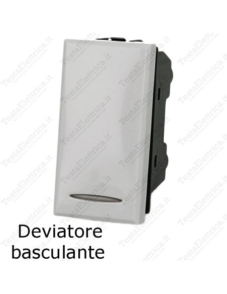 Deviatore basculante bianco compatibile con serie Bticino Axolute