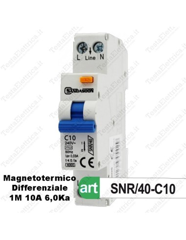 Interruttore Magnetotermico Differenziale 1M 10A  sandasdon