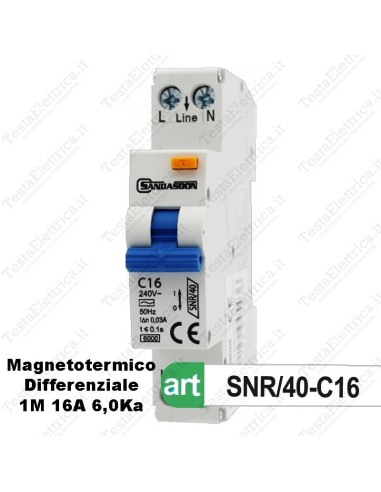Interruttore Magnetotermico Differenziale 1M 16A  sandasdon
