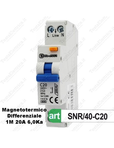 Interruttore Magnetotermico Differenziale 1M 20A  sandasdon