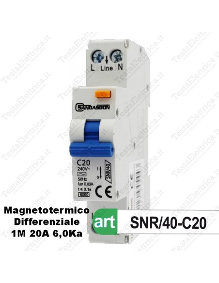 Interruttore Magnetotermico Differenziale 1M 20A  sandasdon