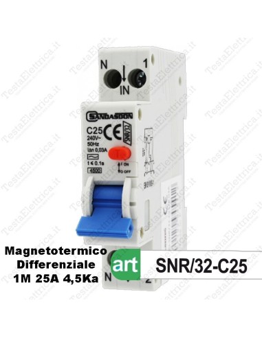 Interruttore Magnetotermico Differenziale 1 Modulo 25A  sandasdon
