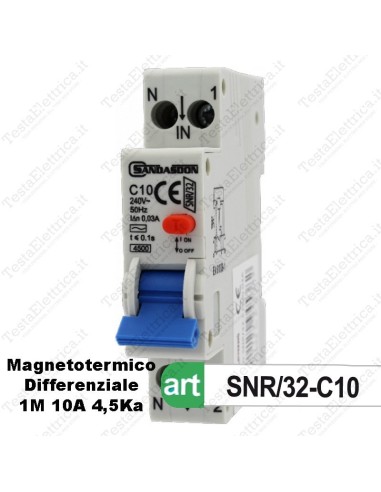 Interruttore Magnetotermico Differenziale 1 Modulo c10