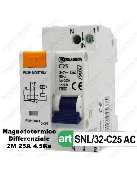 Interruttore Magnetotermico Differenziale  c25 