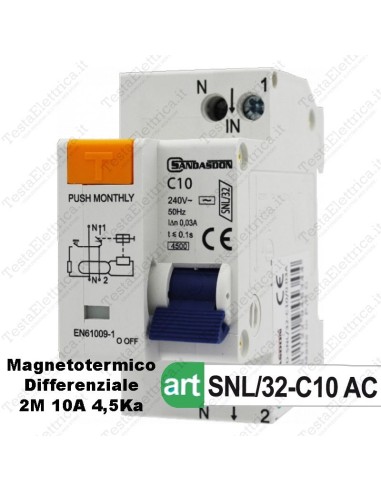 Interruttore Magnetotermico Differenziale  c10