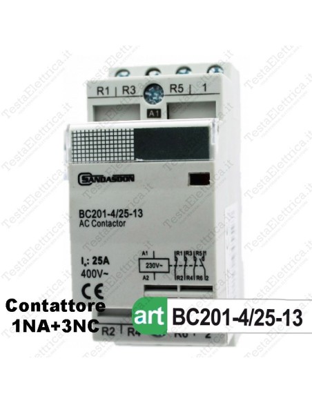 Contattore 1NO + 3NC 230V 25A Sandasdon