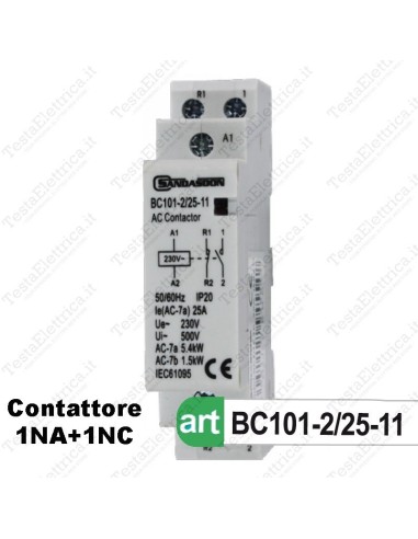 Contattore 1NO + 1NC 230V 25A 2P Sandasdon