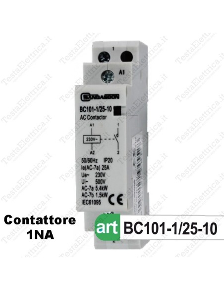 Contattore 1NO 230V 25A 2P Sandasdon