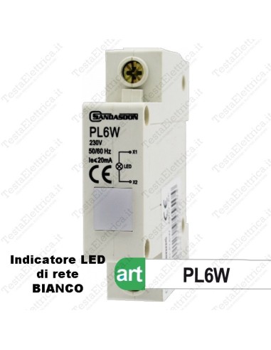 Indicatore LED Bianco di presenza di tensione di rete