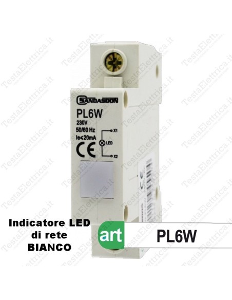 Indicatore LED Bianco di presenza di tensione di rete