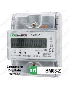 Contatore trifase guida din
