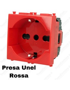 Presa tedesca rossa compatibile vimar plana